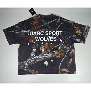 Darc Sport Wolves Blossom Premium Box Cut Tee in Storm Blue Woodland Camo (M)